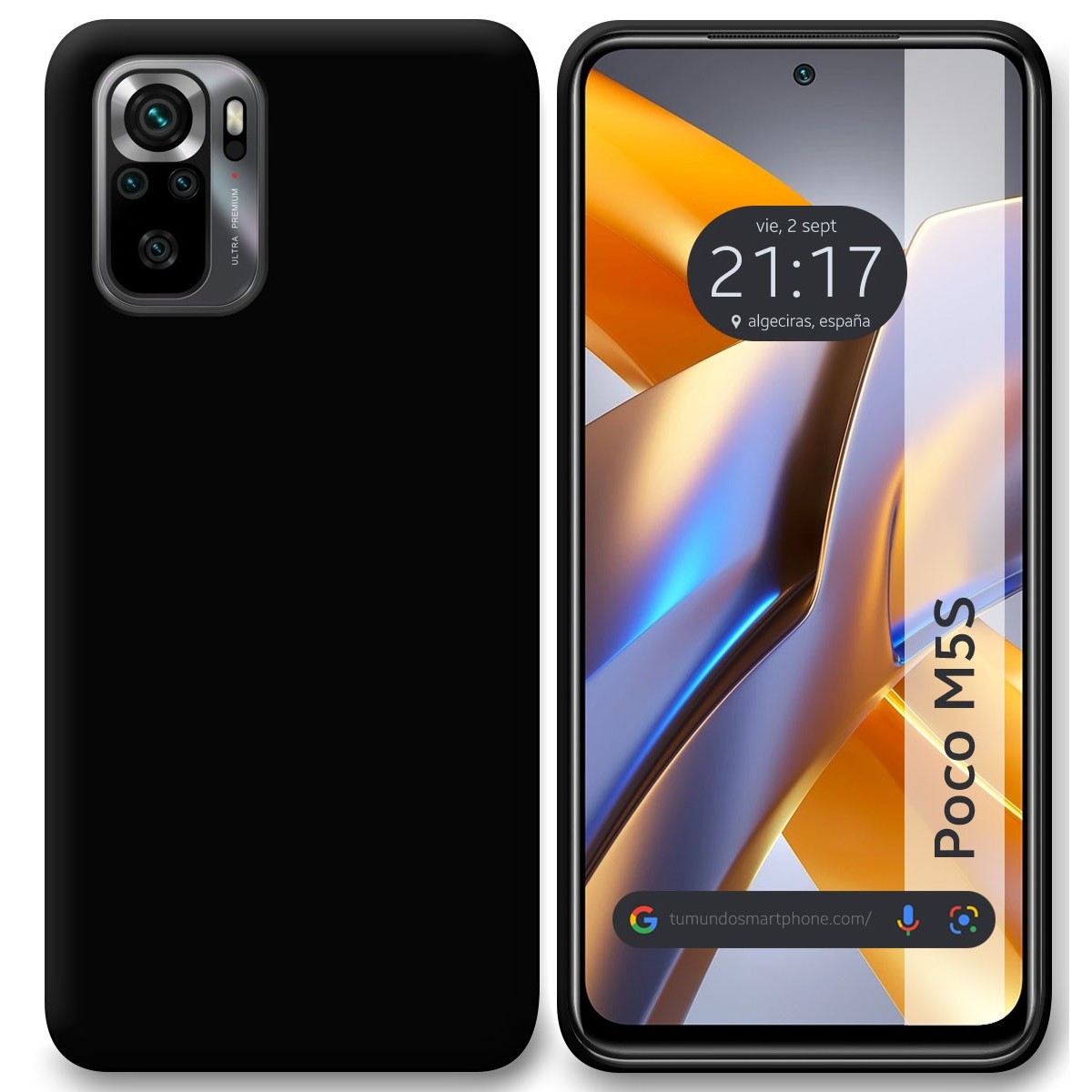 Funda Silicona Gel TPU Negra para Xiaomi POCO M5s