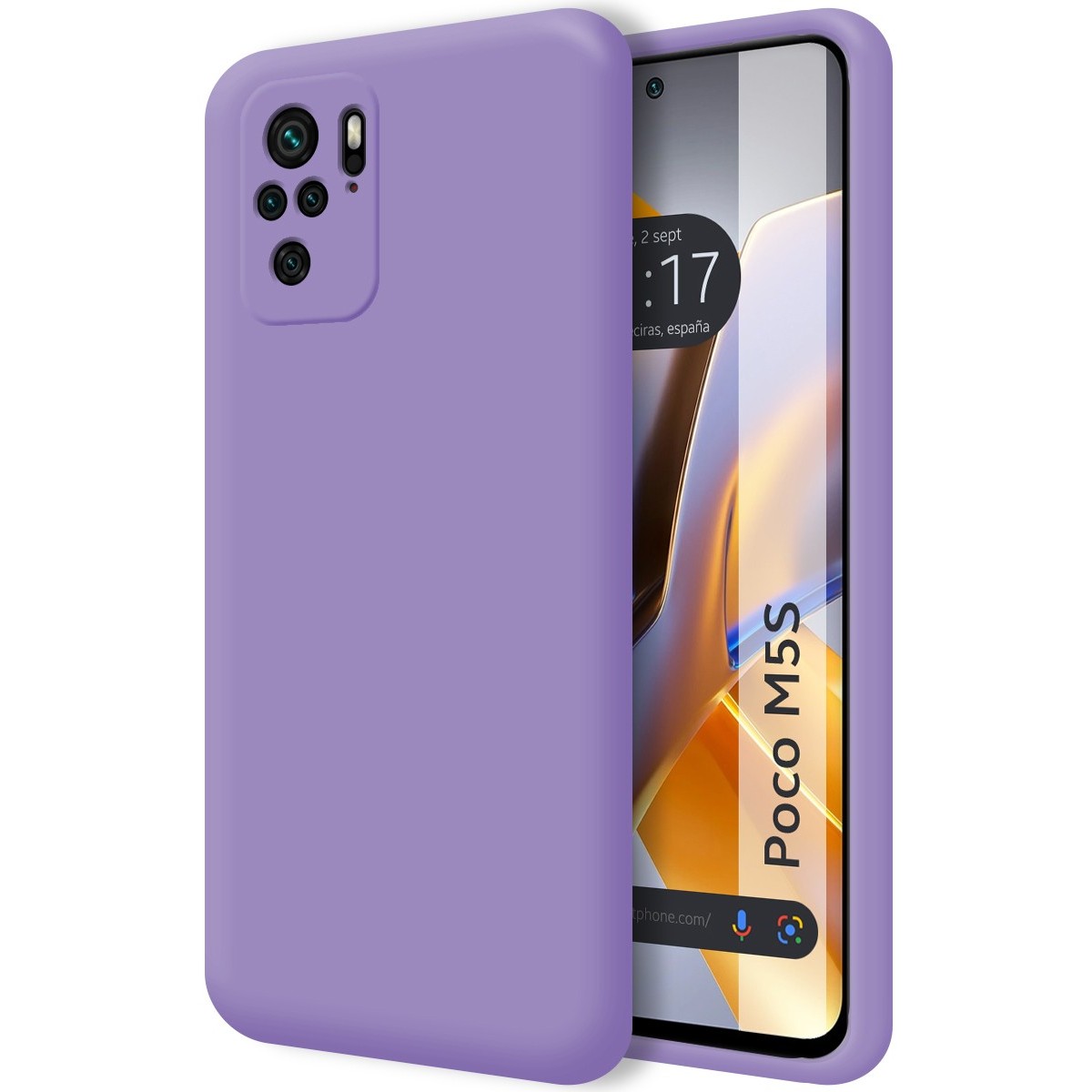 Funda Silicona Líquida Ultra Suave para Xiaomi POCO M5s Color Morada