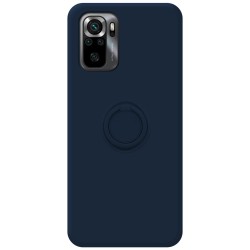 Funda Silicona Líquida Ultra Suave con Anillo para Xiaomi POCO M5s Color Azul 2