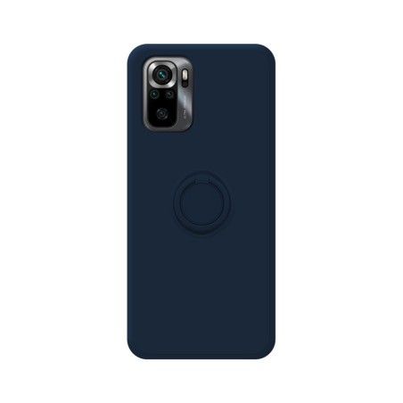 Funda Silicona Líquida Ultra Suave con Anillo para Xiaomi POCO M5s Color Azul