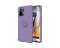 Funda Silicona Líquida Ultra Suave con Anillo para Xiaomi POCO M5s Color Morada