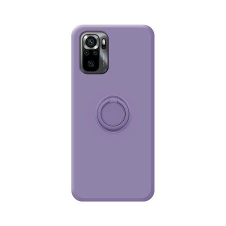 Funda Silicona Líquida Ultra Suave con Anillo para Xiaomi POCO M5s Color Morada