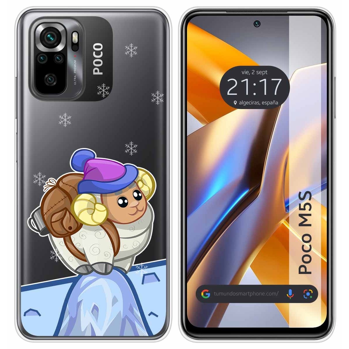 Funda Silicona Transparente para Xiaomi POCO M5s diseño Cabra Dibujos