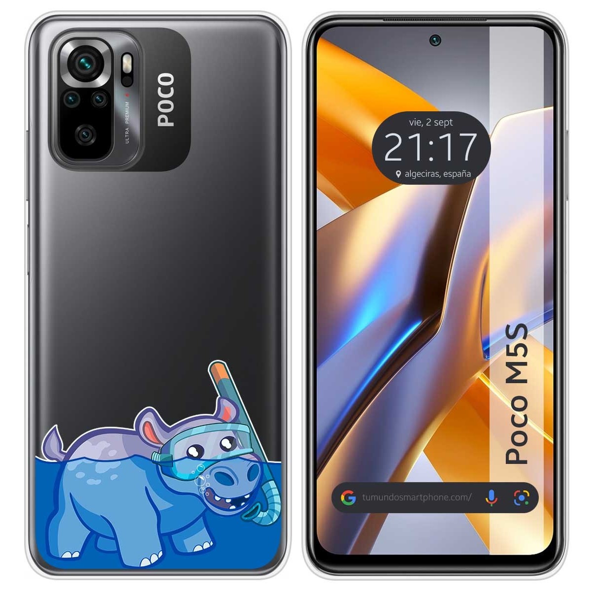 Funda Silicona Transparente para Xiaomi POCO M5s diseño Hipo Dibujos