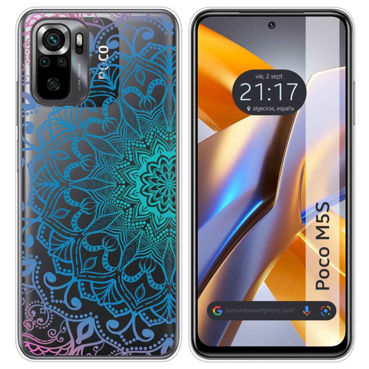 Funda Silicona Transparente para Xiaomi POCO M5s diseño Mandala Dibujos