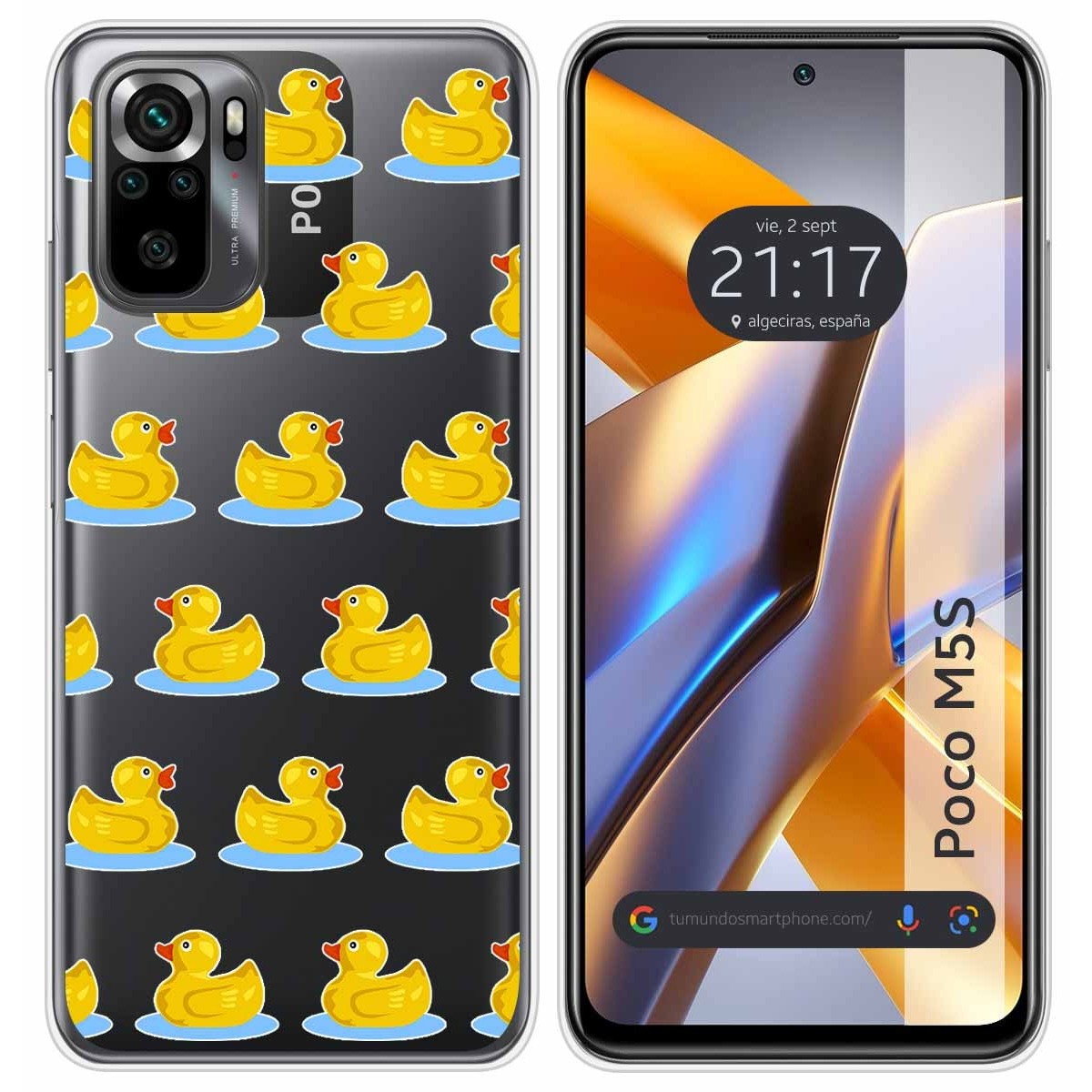 Funda Silicona Transparente para Xiaomi POCO M5s diseño Pato Dibujos