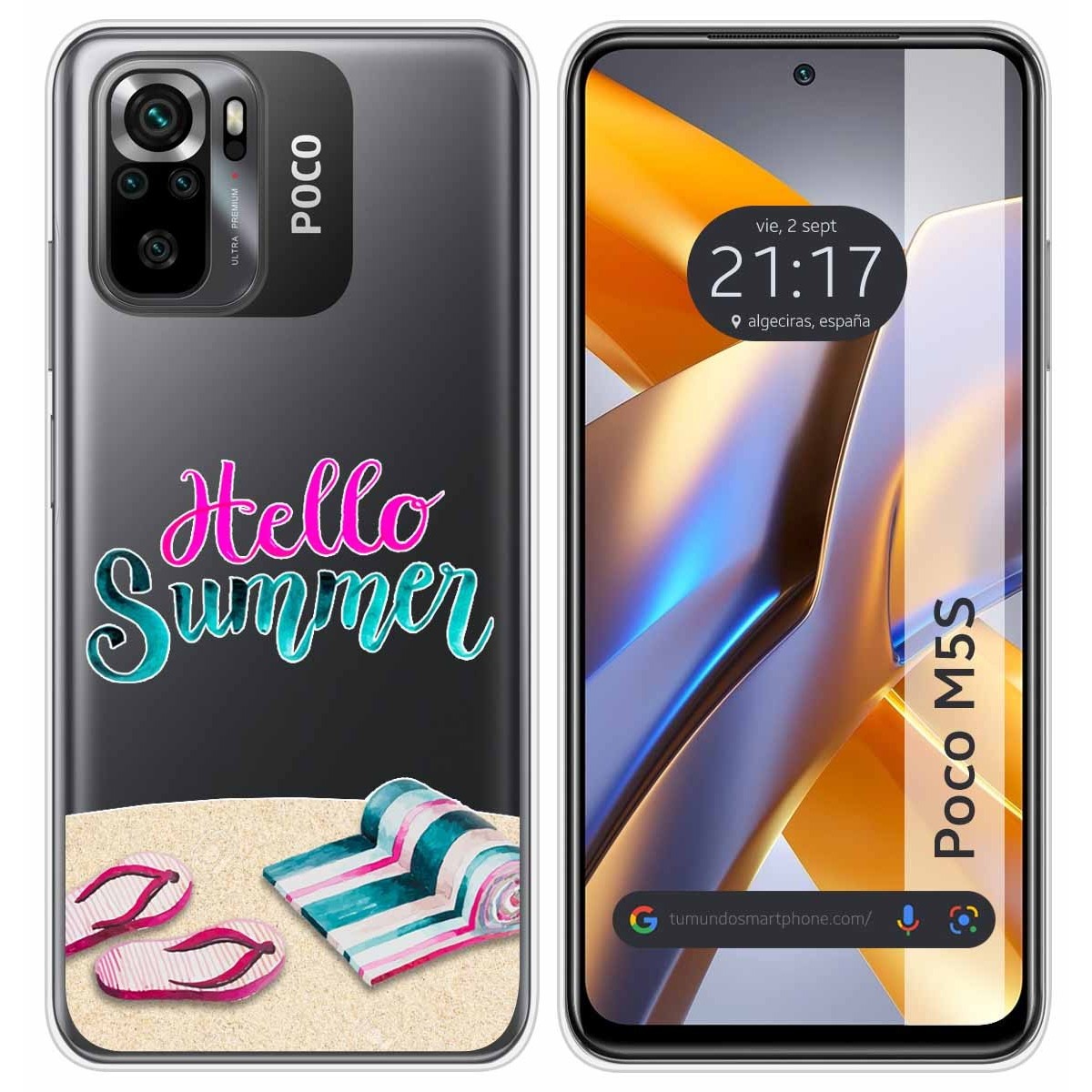 Funda Silicona Transparente para Xiaomi POCO M5s diseño Summer Dibujos