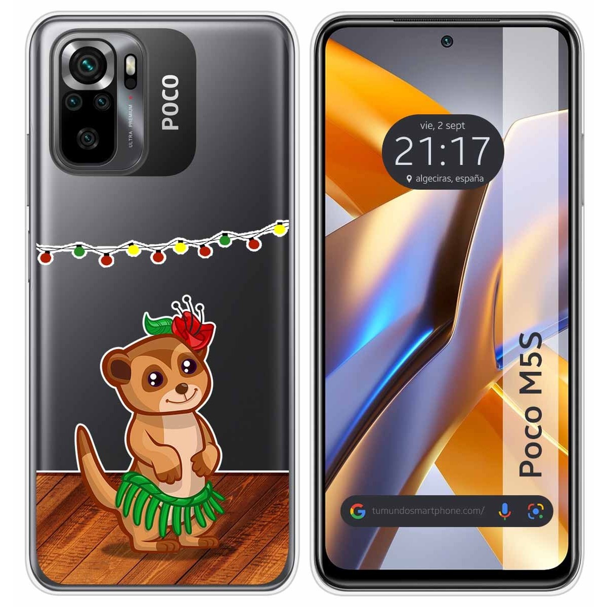 Funda Silicona Transparente para Xiaomi POCO M5s diseño Suricata Dibujos