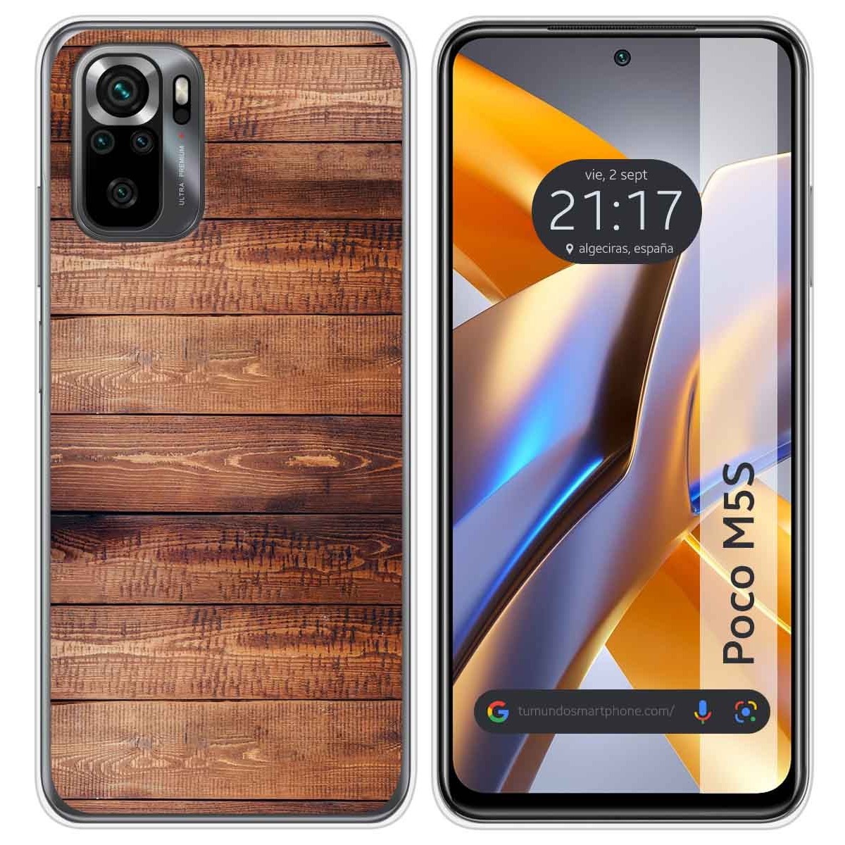 Funda Silicona para Xiaomi POCO M5s diseño Madera 02 Dibujos
