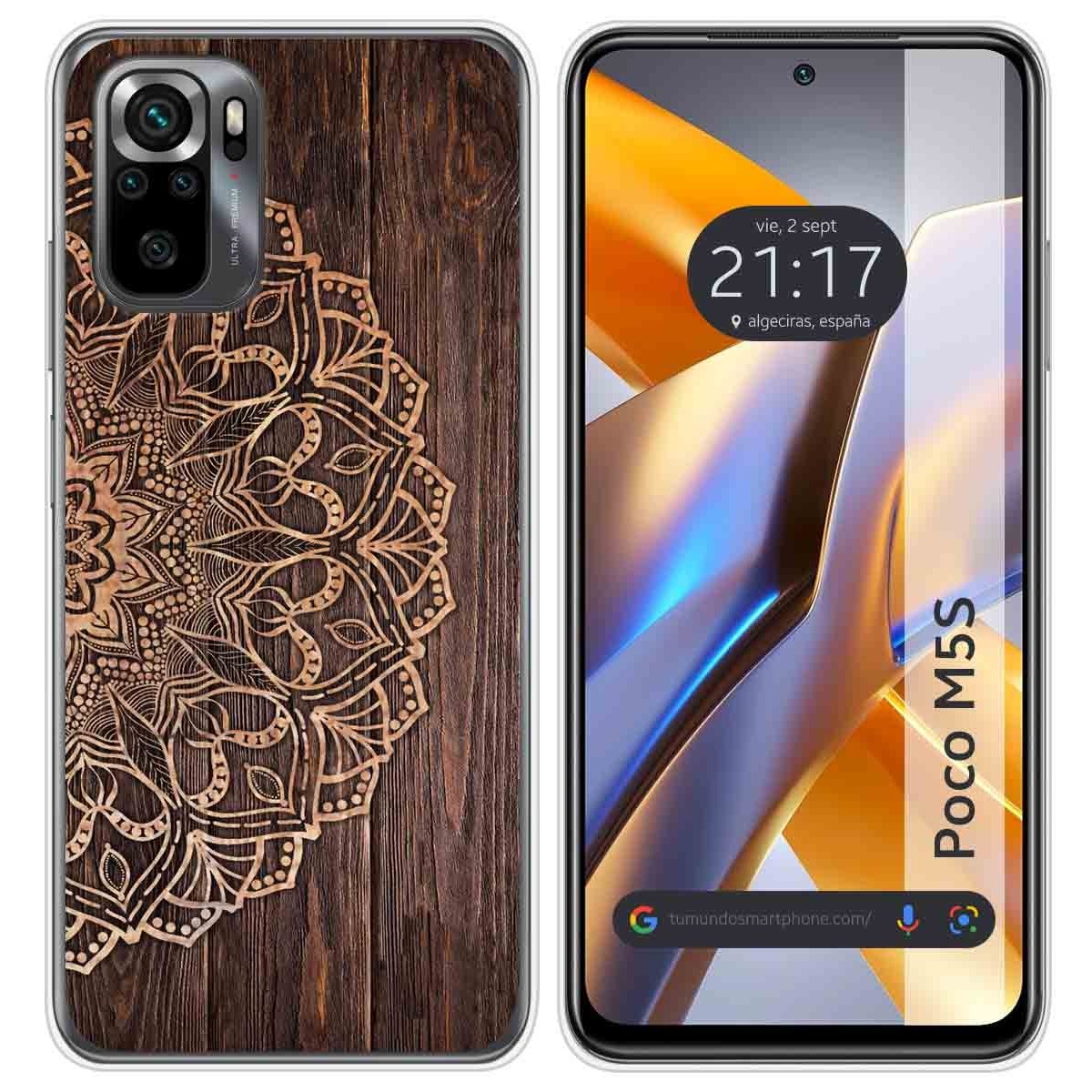 Funda Silicona para Xiaomi POCO M5s diseño Madera 06 Dibujos