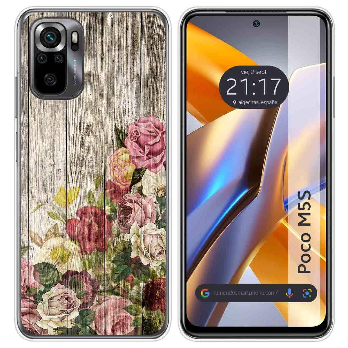 Funda Silicona para Xiaomi POCO M5s diseño Madera 08 Dibujos