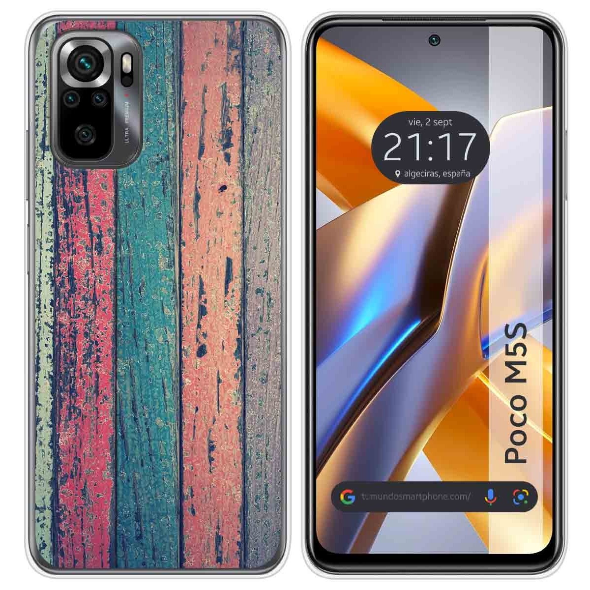 Funda Silicona para Xiaomi POCO M5s diseño Madera 10 Dibujos