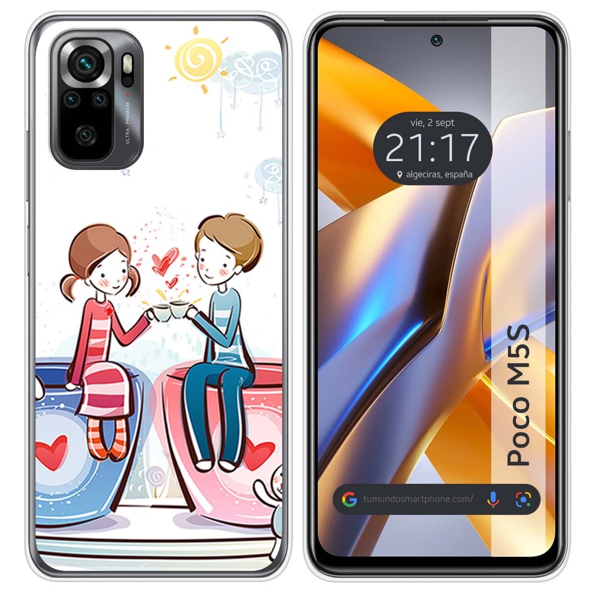 Funda Silicona para Xiaomi POCO M5s diseño Café Dibujos