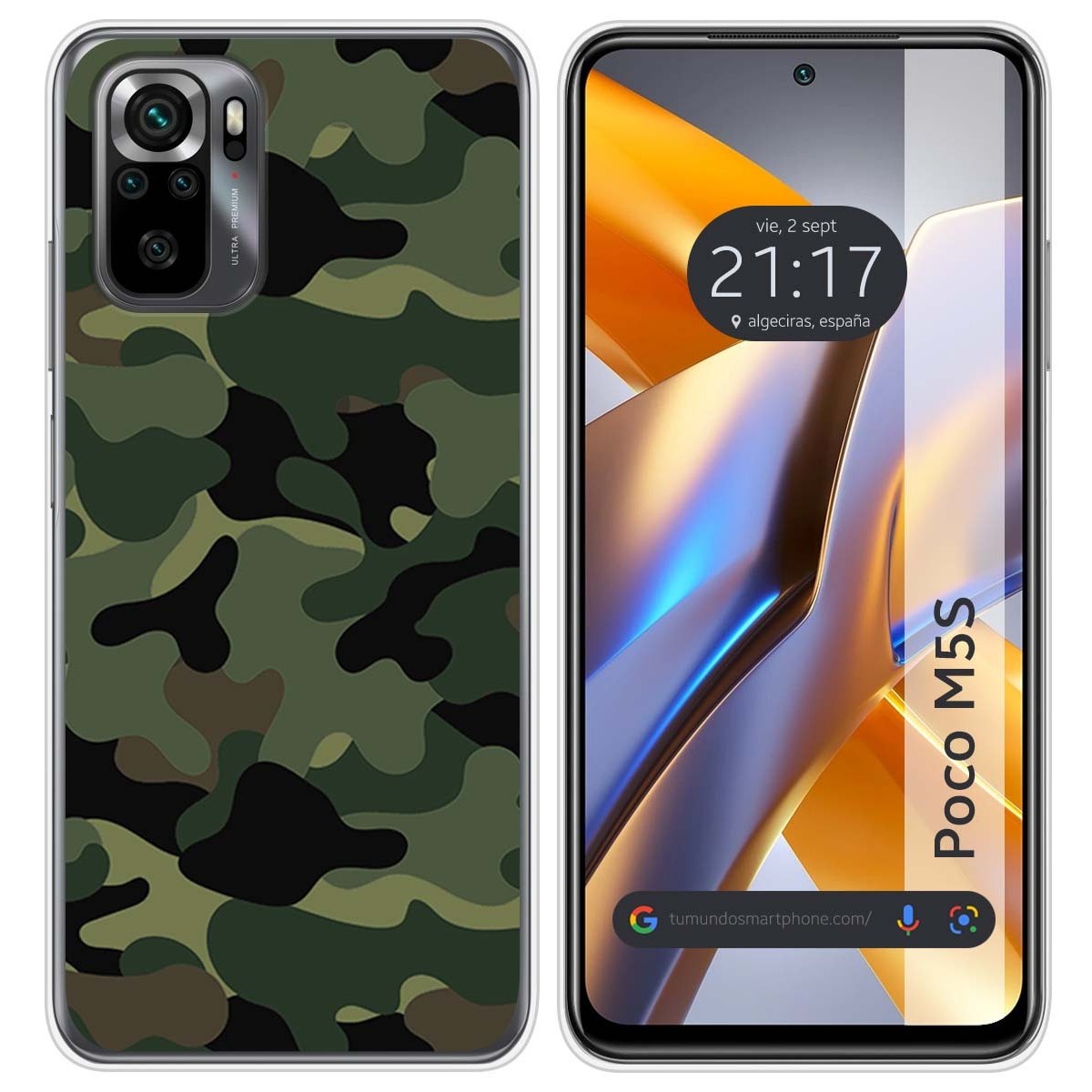 Funda Silicona para Xiaomi POCO M5s diseño Camuflaje Dibujos