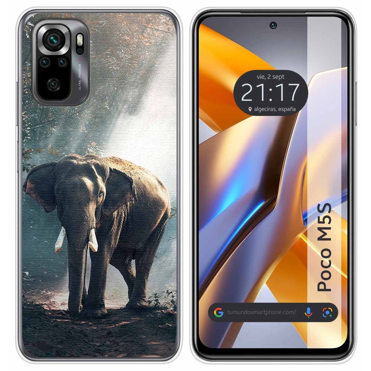 Funda Silicona para Xiaomi POCO M5s diseño Elefante Dibujos