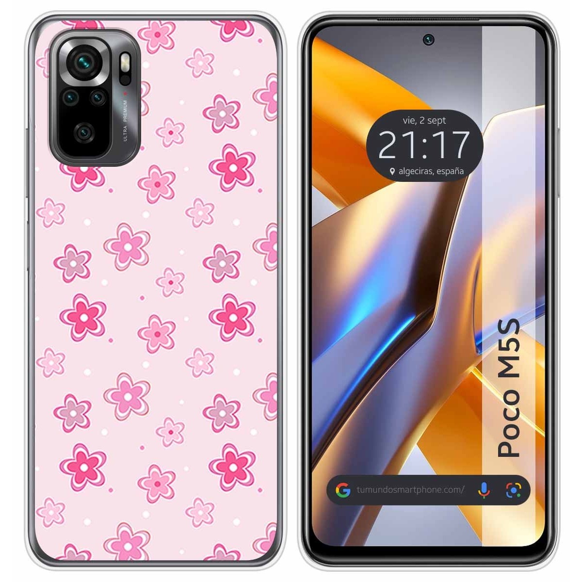 Funda Silicona para Xiaomi POCO M5s diseño Flores Dibujos