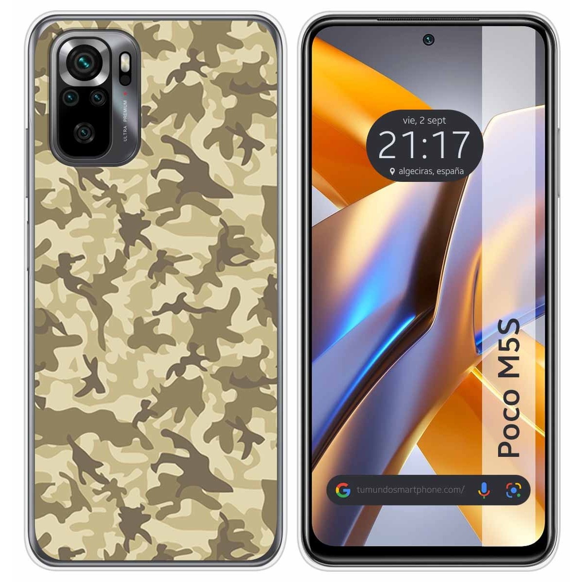 Funda Silicona para Xiaomi POCO M5s diseño Sand Camuflaje Dibujos