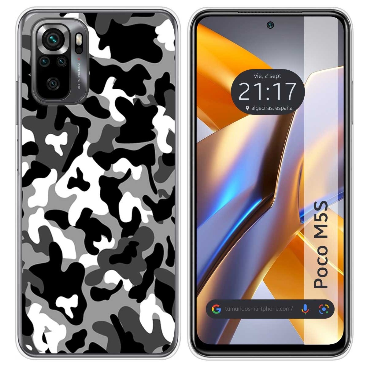 Funda Silicona para Xiaomi POCO M5s diseño Snow Camuflaje Dibujos