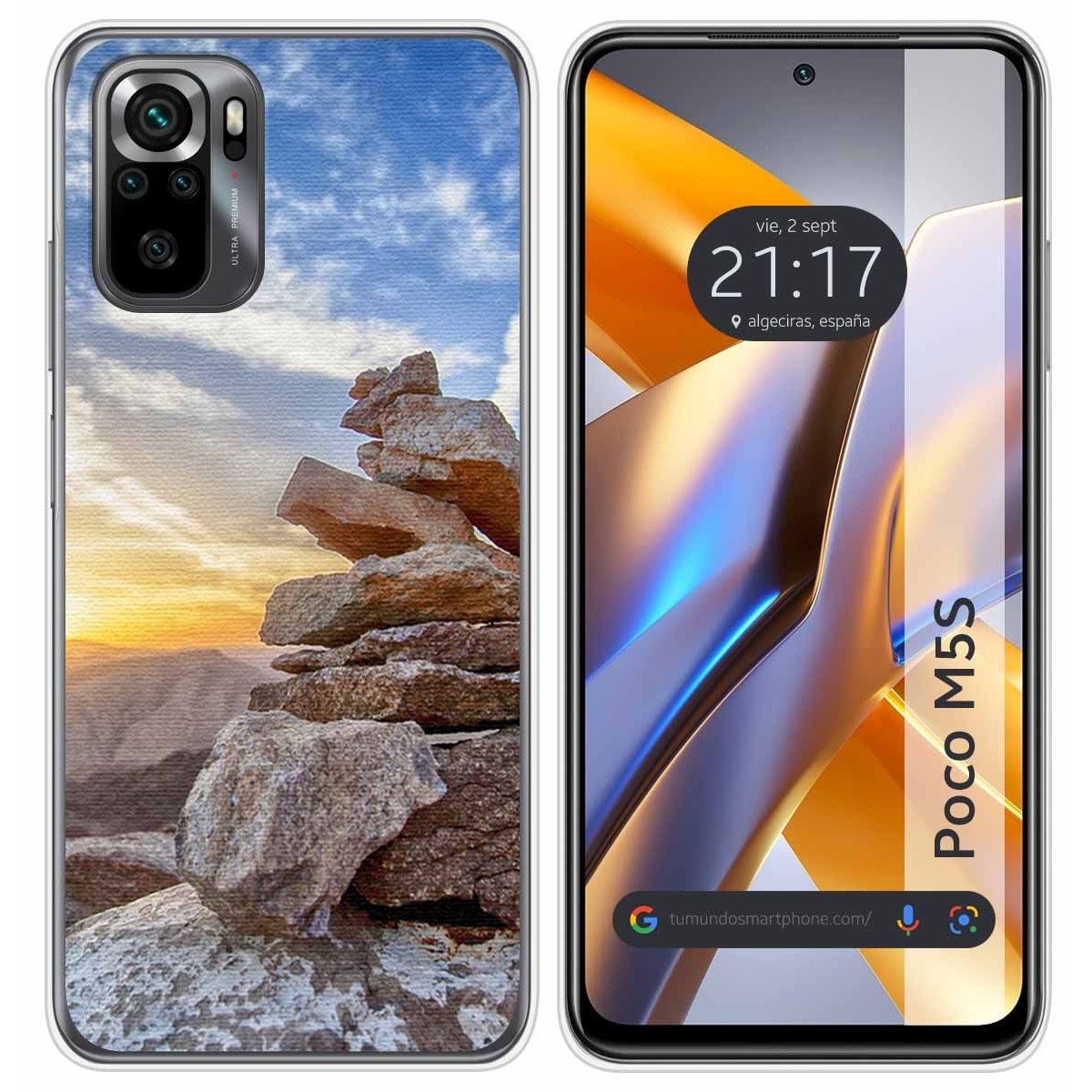 Funda Silicona para Xiaomi POCO M5s diseño Sunset Dibujos