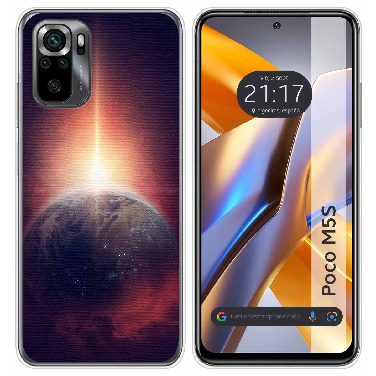 Funda Silicona para Xiaomi POCO M5s diseño Tierra Dibujos