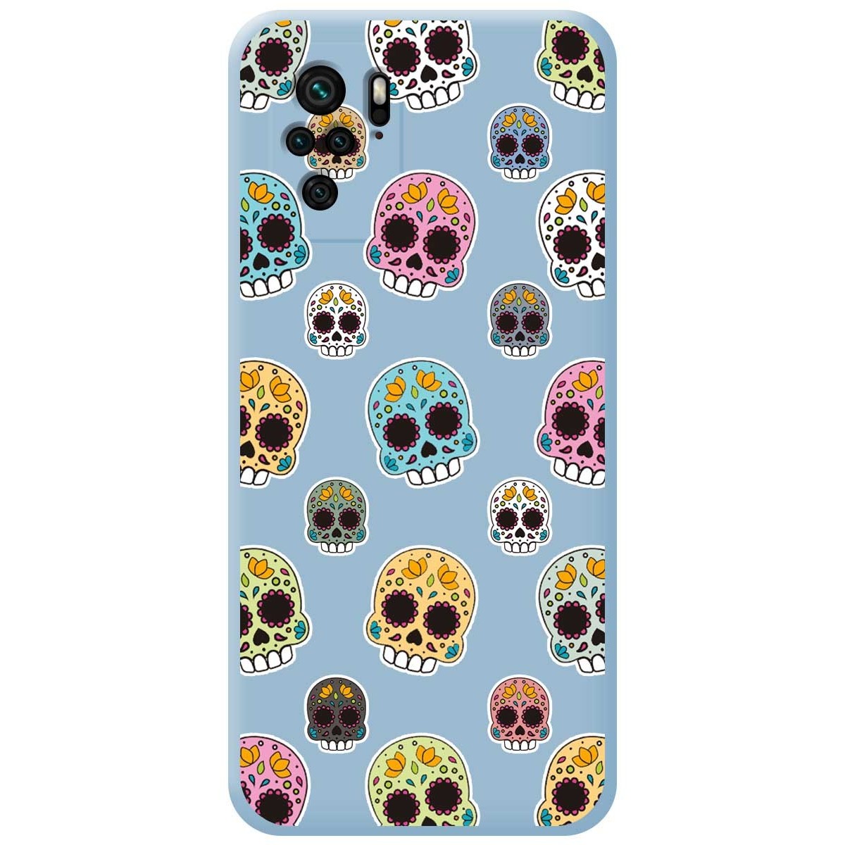 Funda Silicona Líquida Azul para Xiaomi POCO M5s diseño Catrina Dibujos