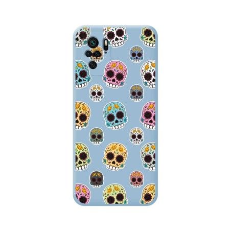 Funda Silicona Líquida Azul para Xiaomi POCO M5s diseño Catrina Dibujos