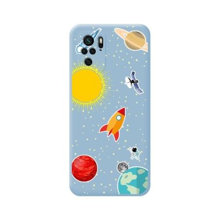 Funda Silicona Líquida Azul para Xiaomi POCO M5s diseño Espacio Dibujos
