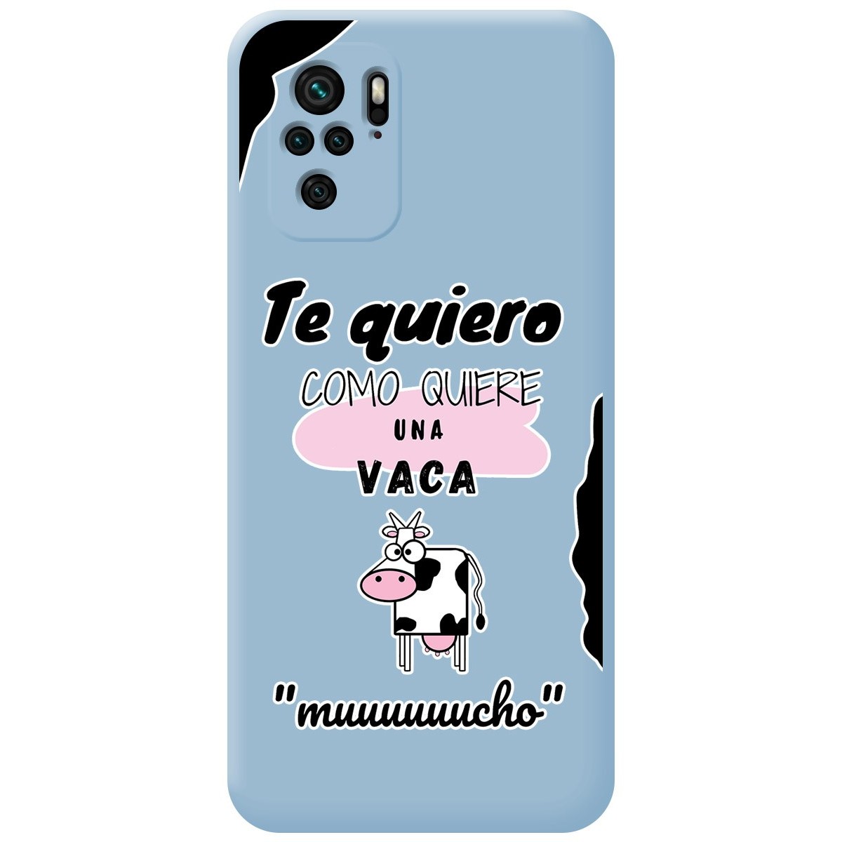 Funda Silicona Líquida Azul para Xiaomi POCO M5s diseño Vaca Dibujos