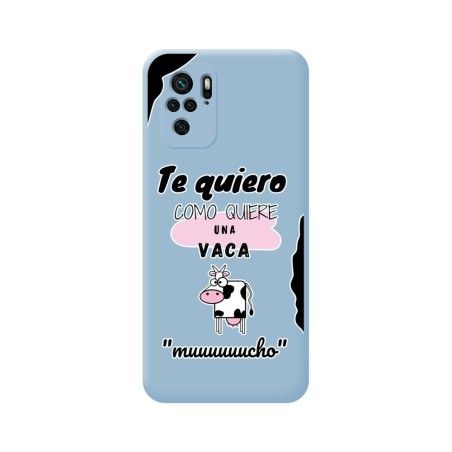 Funda Silicona Líquida Azul para Xiaomi POCO M5s diseño Vaca Dibujos