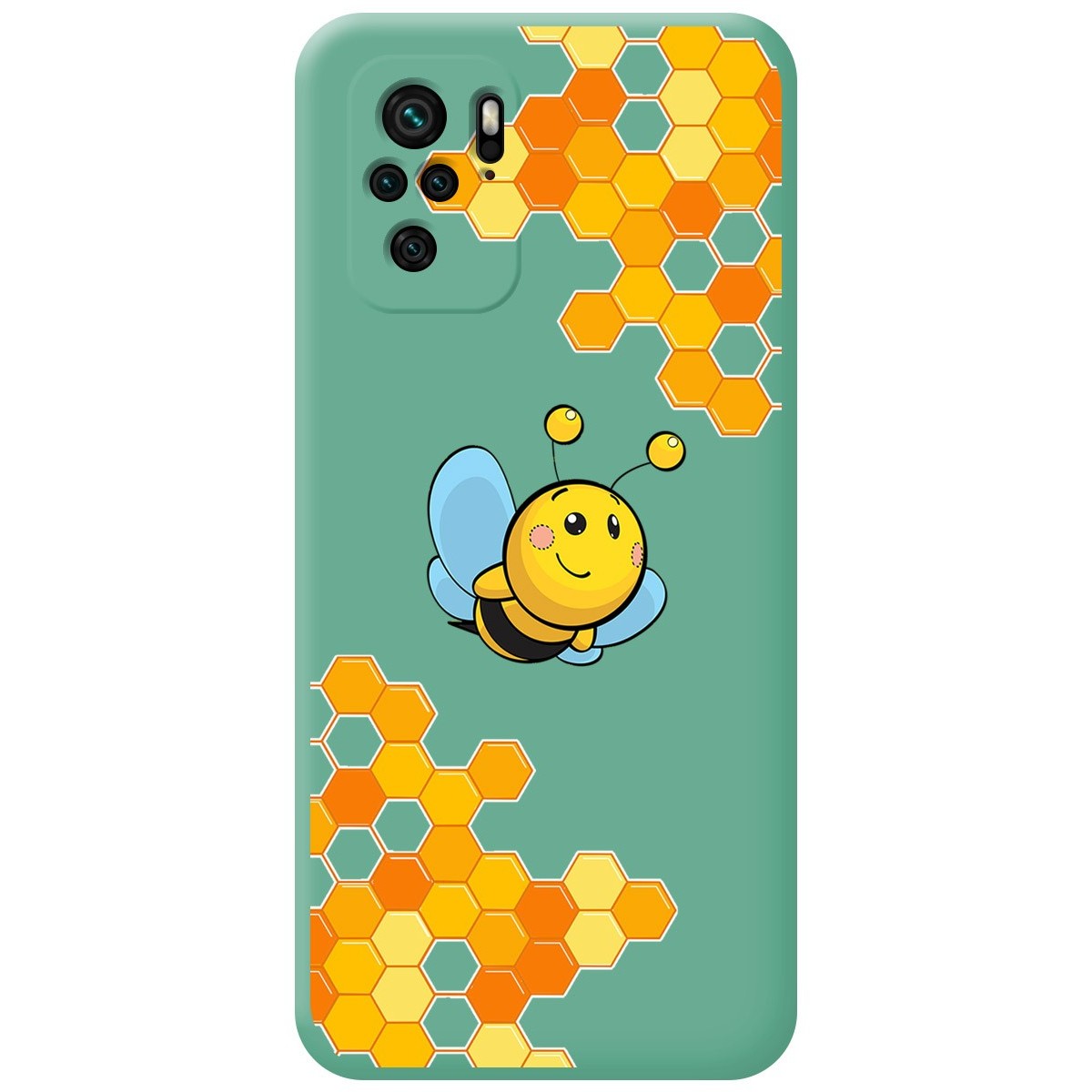 Funda Silicona Líquida Verde para Xiaomi POCO M5s diseño Abeja Dibujos