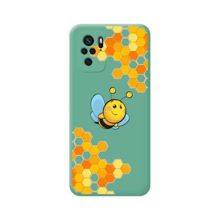 Funda Silicona Líquida Verde para Xiaomi POCO M5s diseño Abeja Dibujos