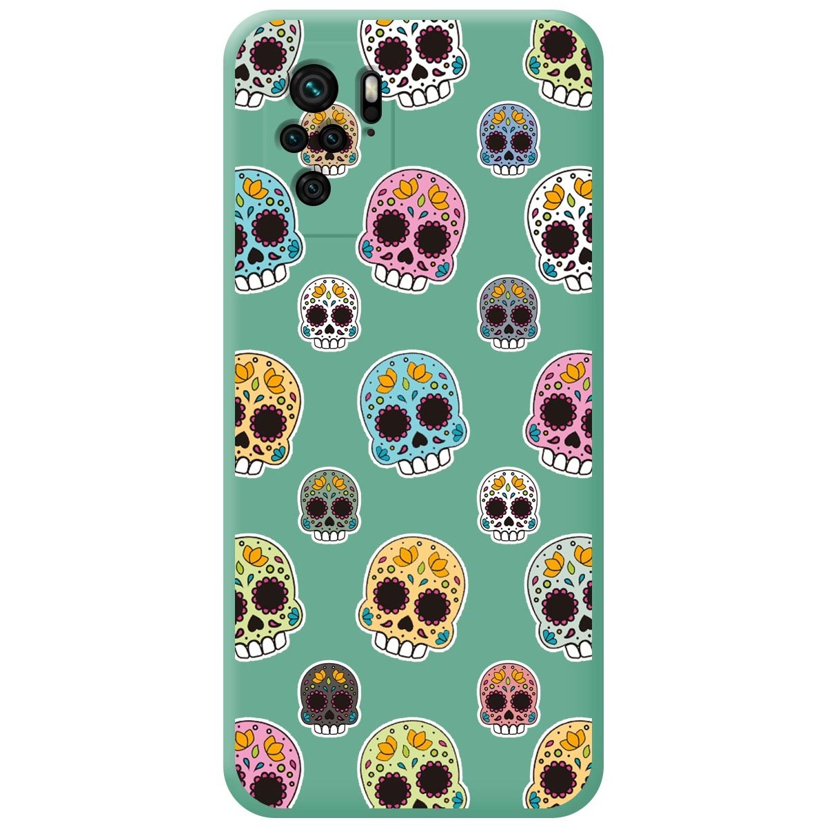 Funda Silicona Líquida Verde para Xiaomi POCO M5s diseño Catrina Dibujos