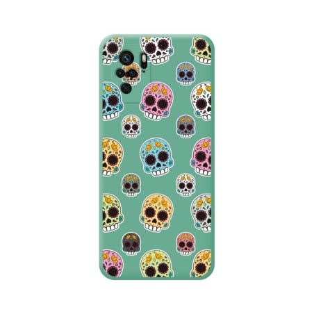 Funda Silicona Líquida Verde para Xiaomi POCO M5s diseño Catrina Dibujos
