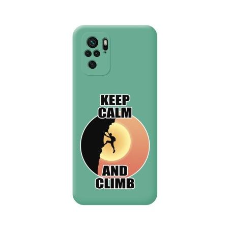 Funda Silicona Líquida Verde para Xiaomi POCO M5s diseño Hombre Escalada Dibujos