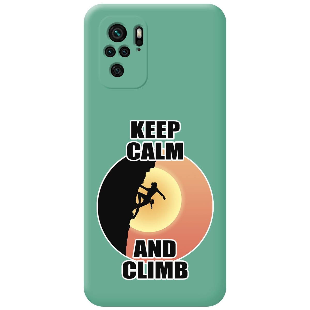 Funda Silicona Líquida Verde para Xiaomi POCO M5s diseño Mujer Escalada Dibujos