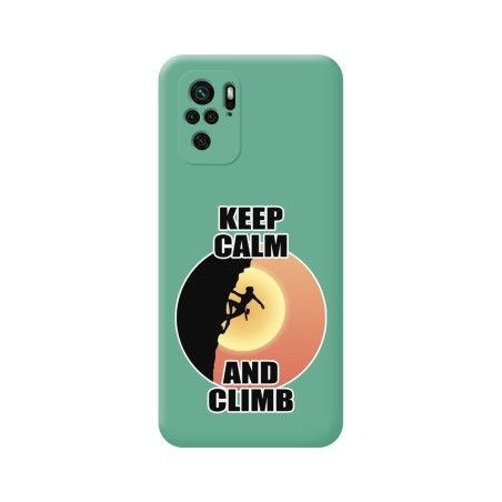 Funda Silicona Líquida Verde para Xiaomi POCO M5s diseño Mujer Escalada Dibujos