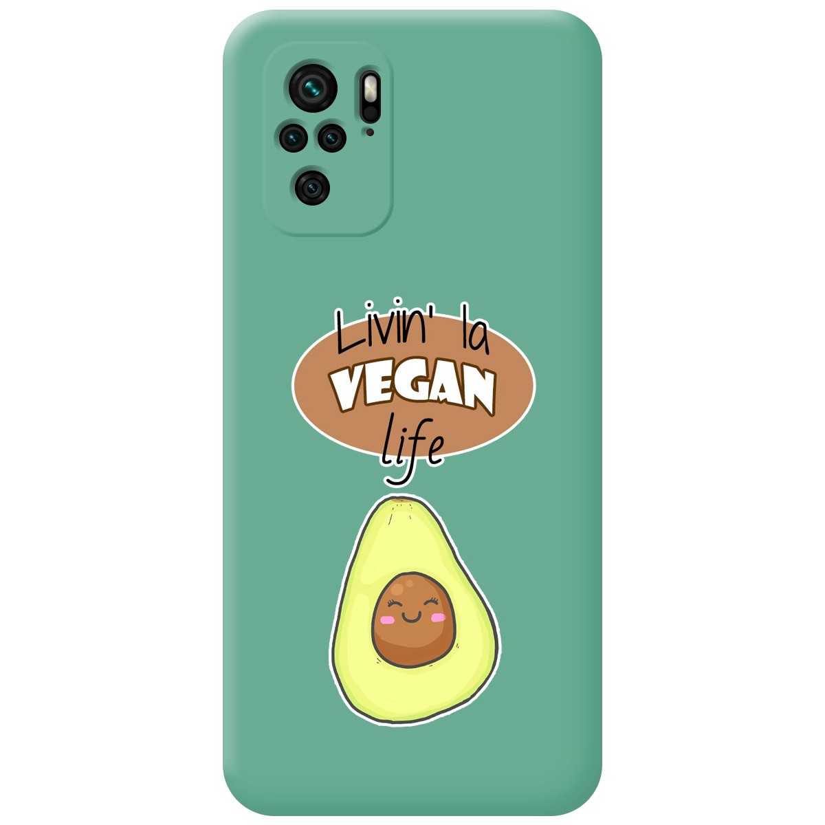 Funda Silicona Líquida Verde para Xiaomi POCO M5s diseño Vegan Life Dibujos