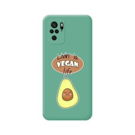 Funda Silicona Líquida Verde para Xiaomi POCO M5s diseño Vegan Life Dibujos