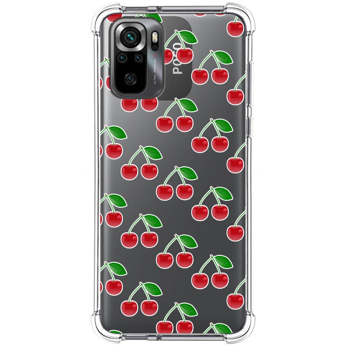 Funda Silicona Antigolpes para Xiaomi POCO M5s diseño Cerezas Dibujos