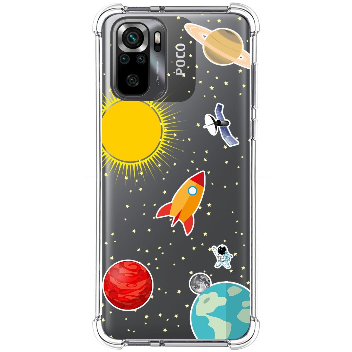 Funda Silicona Antigolpes para Xiaomi POCO M5s diseño Espacio Dibujos