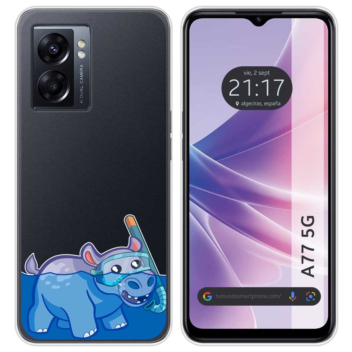 Funda Silicona Transparente para Oppo A77 5G diseño Hipo Dibujos