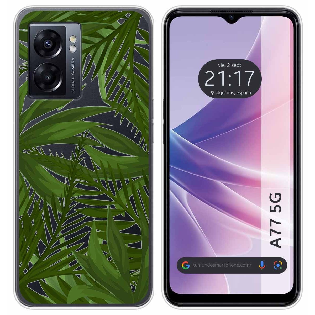 Funda Silicona Transparente para Oppo A77 5G diseño Jungla Dibujos