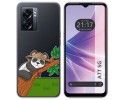Funda Silicona Transparente para Oppo A77 5G diseño Panda Dibujos