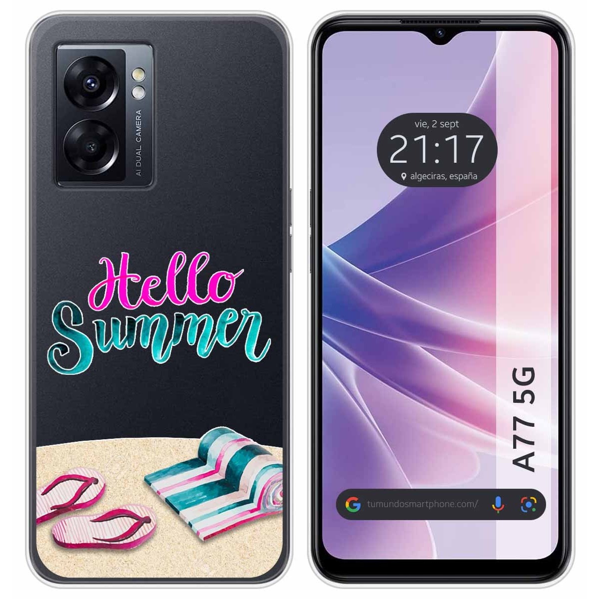 Funda Silicona Transparente para Oppo A77 5G diseño Summer Dibujos