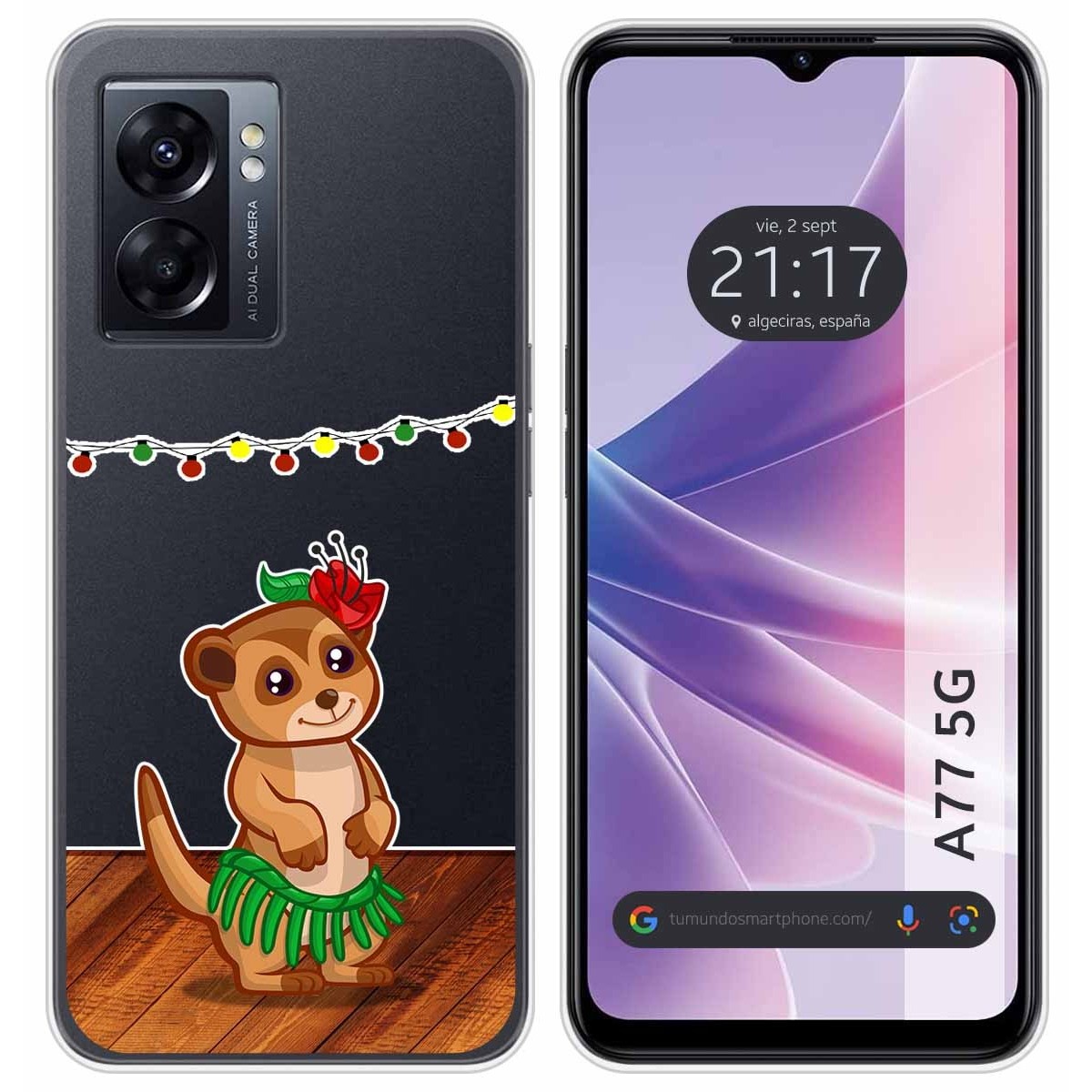 Funda Silicona Transparente para Oppo A77 5G diseño Suricata Dibujos