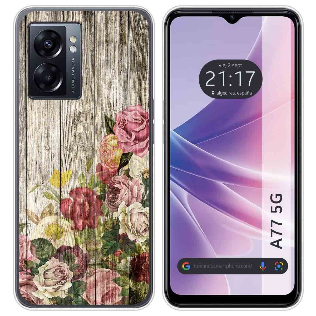 Funda Silicona para Oppo A77 5G diseño Madera 08 Dibujos