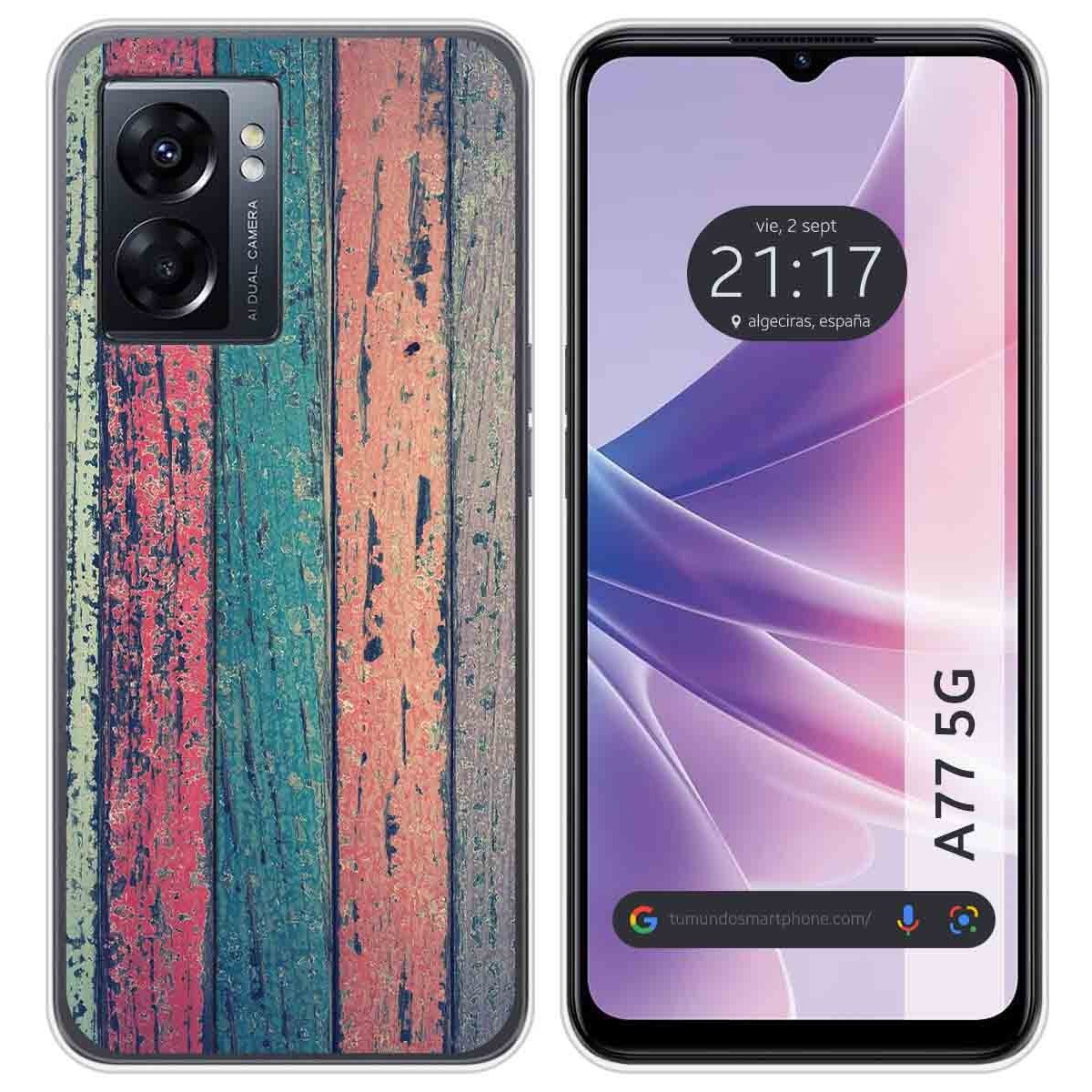 Funda Silicona para Oppo A77 5G diseño Madera 10 Dibujos