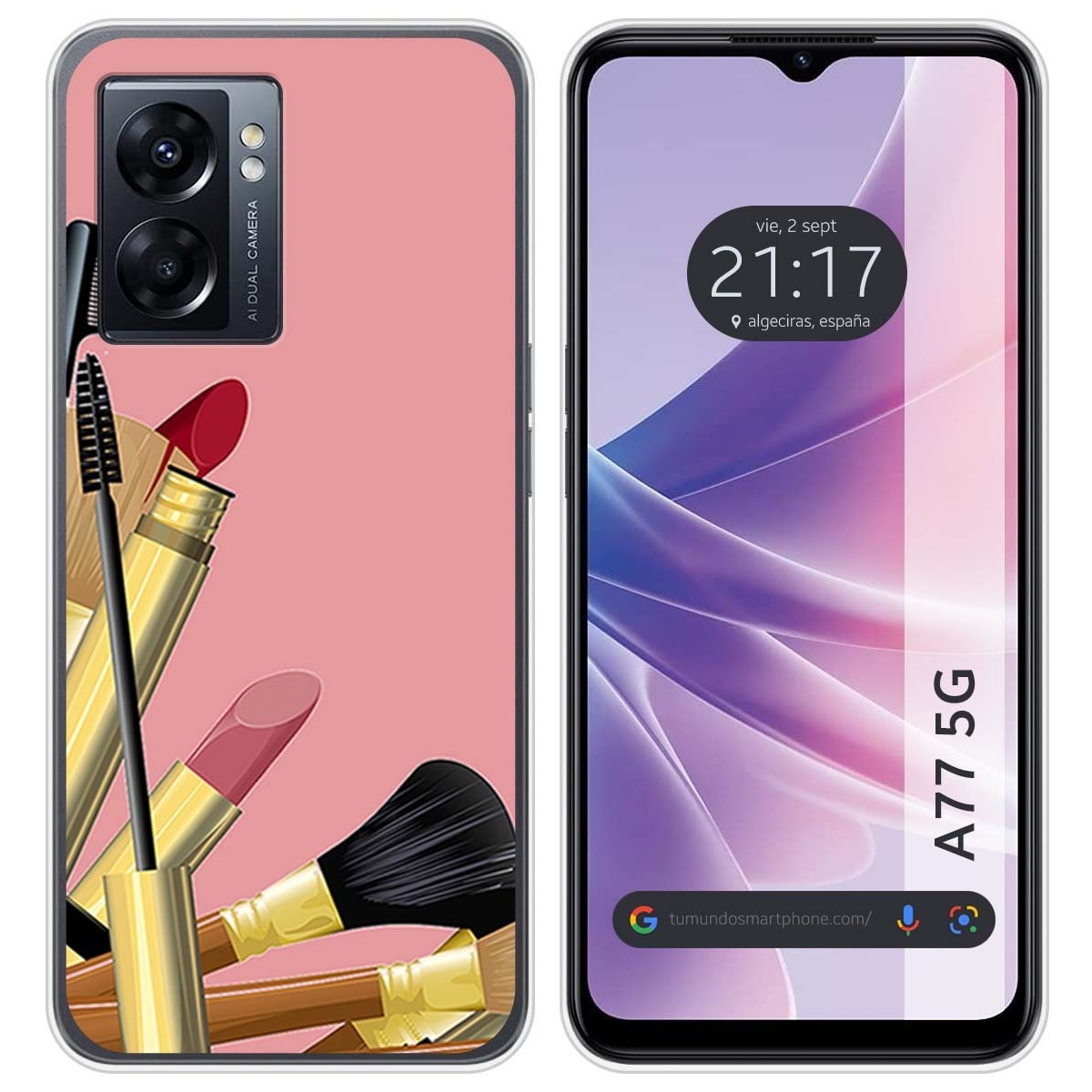 Funda Silicona para Oppo A77 5G diseño Brochas Dibujos