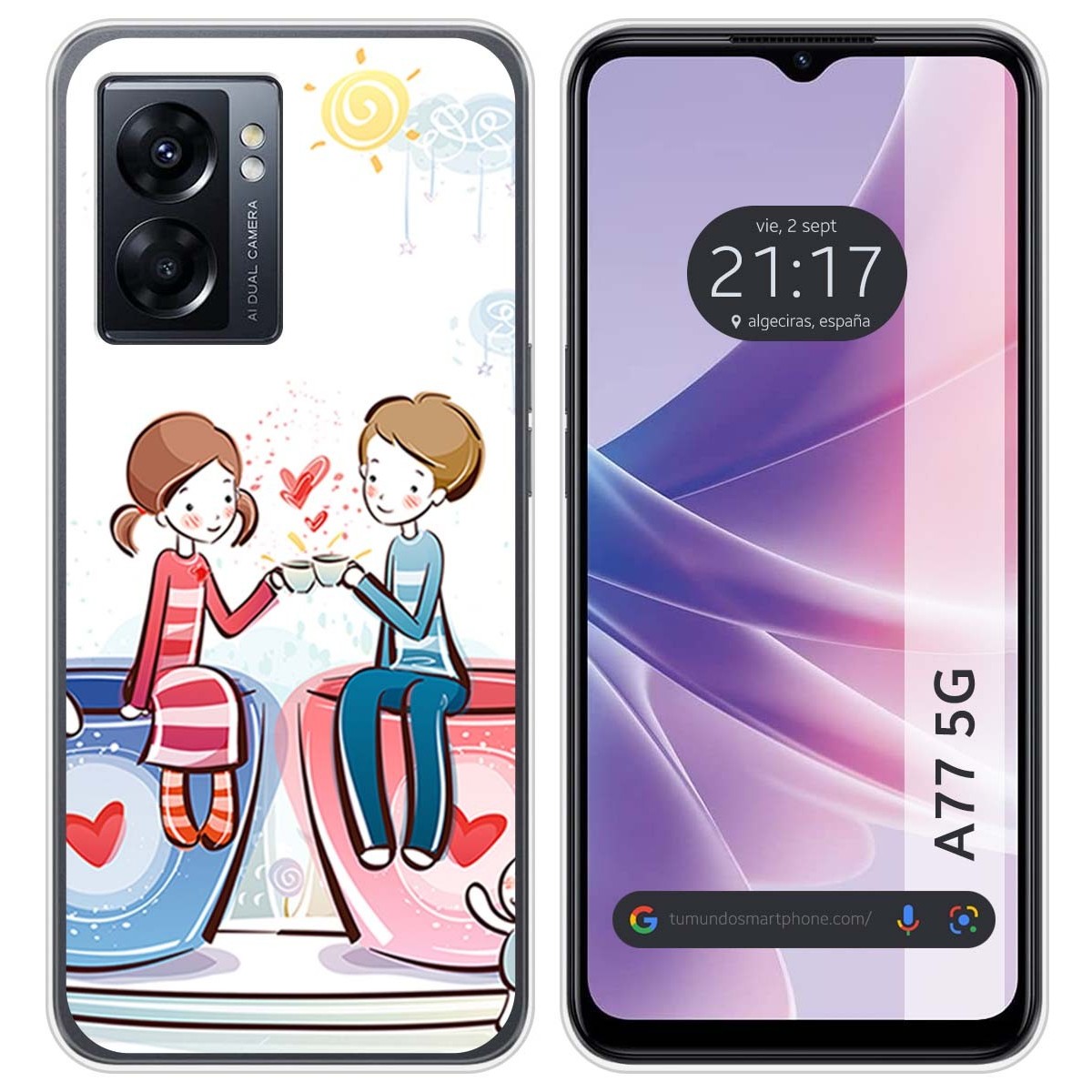 Funda Silicona para Oppo A77 5G diseño Café Dibujos
