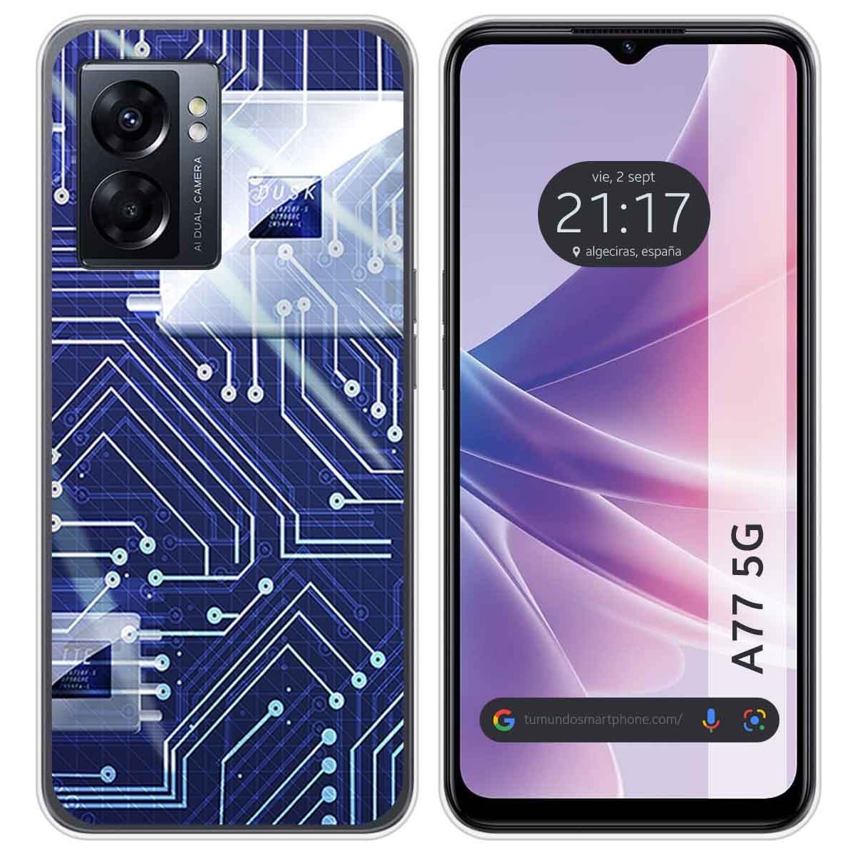 Funda Silicona para Oppo A77 5G diseño Circuito Dibujos